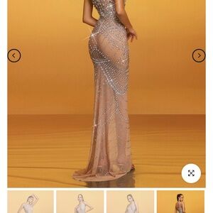 Alyrion Spaghetti Crystal Maxi Dress